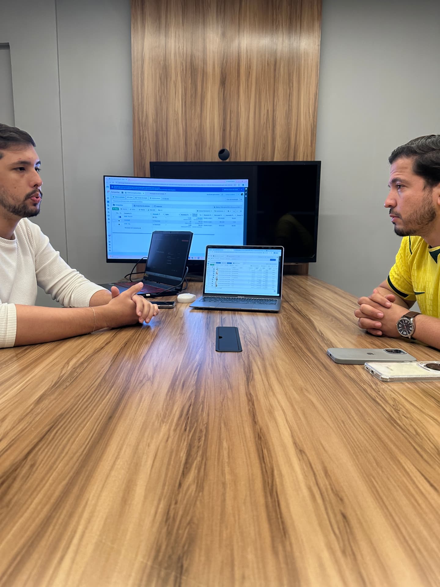Strategy meeting reviewing ad account performance